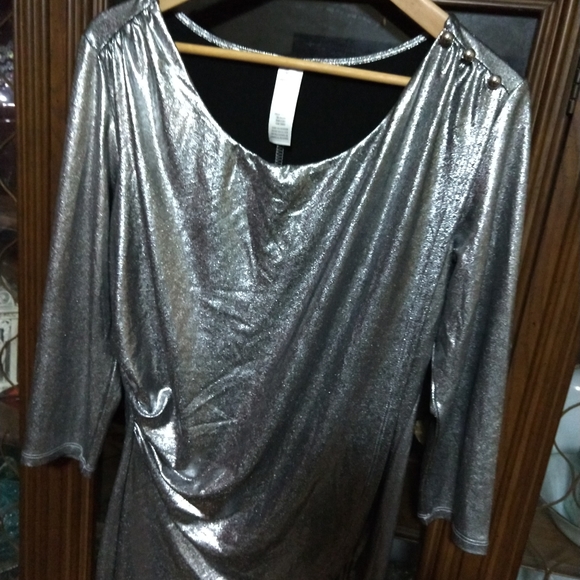 Avon Silver Draped Blouse - Picture 5 of 7